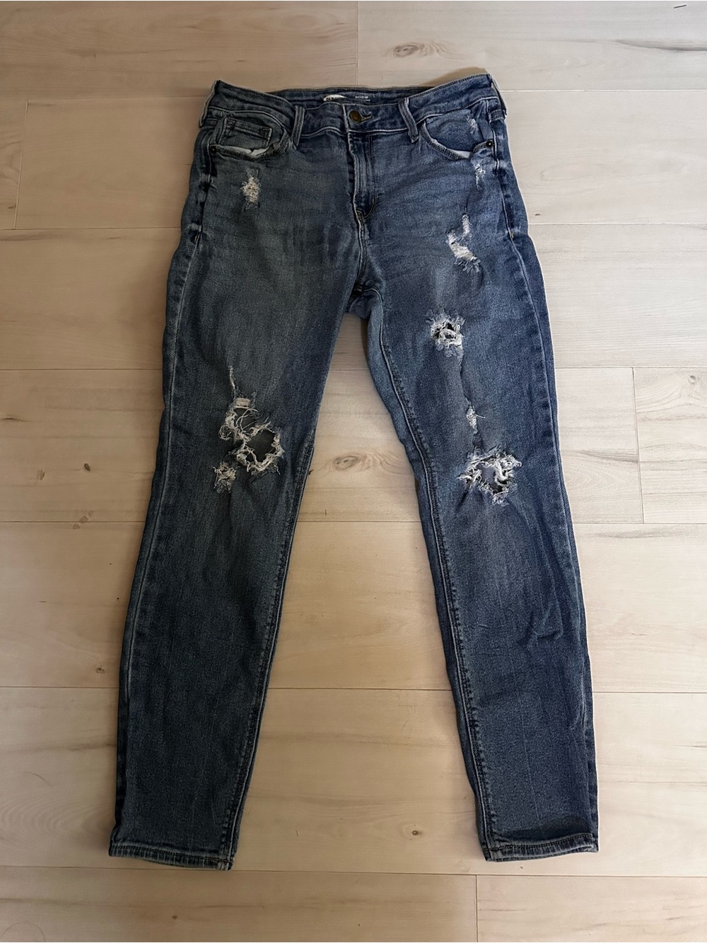 Old Navy Dark Wash Distressed Skinny Jeans Size 10 0577